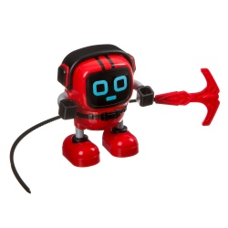 Робот-волчок многофункциональный с гироскопом, с пусковым шнуром в комплекте, CRD 13,5х6,3х21 cм, красный.